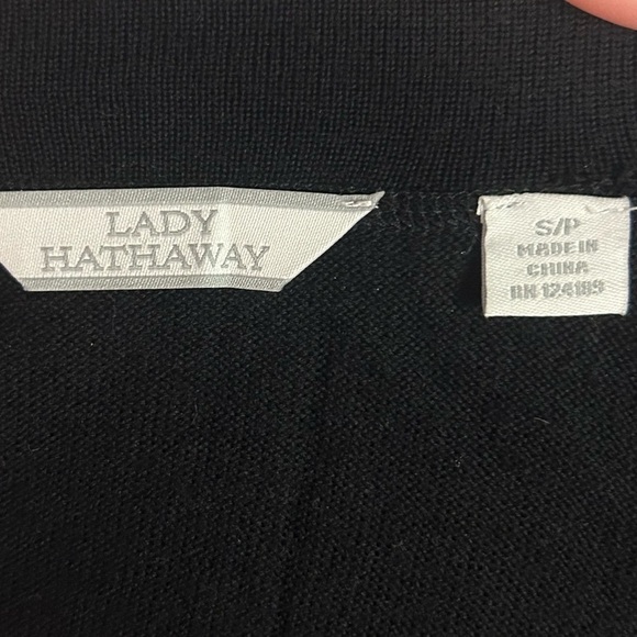{Lady Hathaway} Black Wool Cardigan Sweater - Picture 3 of 3